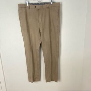Cremieux Tan Linen Pin Striped Trousers Quiet Luxury Old Money‎ Mafia Mens 40